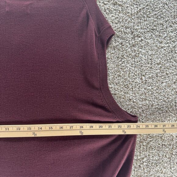 Chaps Sweater Vest Mens XL Red Maroon V Neck Pullover Knit New With Tags Cotton - Picture 11 of 13